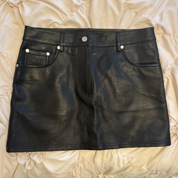 Helmut Lang Black Leather 5-Pocket Mini Skirt - Picture 13 of 14